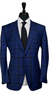 Large Check Blue Wool Suit