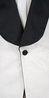 White Floral Jacquard with Black Satin Tux