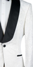 White Floral Jacquard with Black Satin Tux