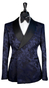 Royal Blue Double Breasted Jacquard Tux