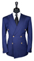 Navy Blue Chevron Wool Suit