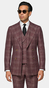 Plum Glen Check Double-Breasted Suit