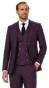 Plum Navy Plaid Three-Piece Suit