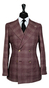 Plum Glen Check Double-Breasted Suit
