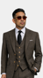 Walnut Brown Textured Wool Suit