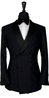 Black Shine Wool Double-Breasted Tuxedo