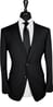Black Herringbone Wool Suit