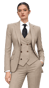 Almond Beige Three-Piece Wool Suit 