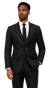 Black Herringbone Wool Suit