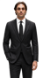 Black Pinstripe Wool Suit
