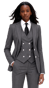Charcoal Pinstripe Wool Three-Piece Suit