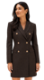 Robe Blazer Croisée Motif Pied-de-Poule Espresso