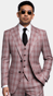 Burgundy Glen Plaid Wool Suit