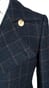 Court Manteau Carreaux Bleu Minuit