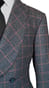 Manteau Croisé Carreaux Bleus