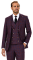 Plum Navy Plaid Three-Piece Suit