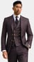 Purple Plaid Blue Overcheck Suit