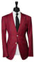 Complet Laine Carreaux Rouge Carmin
