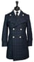 Court Manteau Carreaux Bleu Minuit