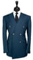 Teal Blue Double-Breasted Suit