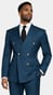 Teal Blue Double-Breasted Suit