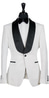 White Floral Jacquard with Black Satin Tux