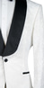 White Floral Jacquard with Black Satin Tux