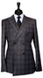 Chestnut Blue Plaid Double-Breasted Suit