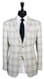 Beige Brown Plaid Suit
