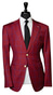 Crimson Red Windowpane Wool Suit