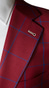 Crimson Red Windowpane Wool Suit