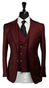 Complet Trois Pièces Laine Bordeaux