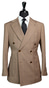 Golden Sand Plaid Double-Breasted Suit