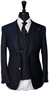 Midnight Blue Herringbone Striped Suit
