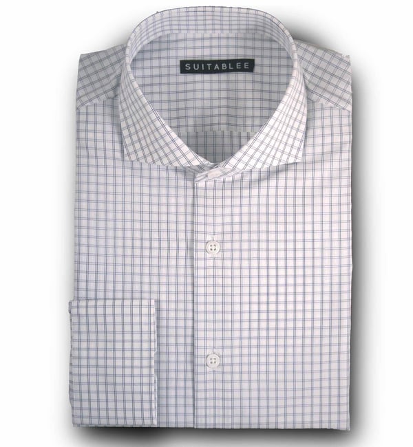 Off-White Poplin Check Dress Shirt