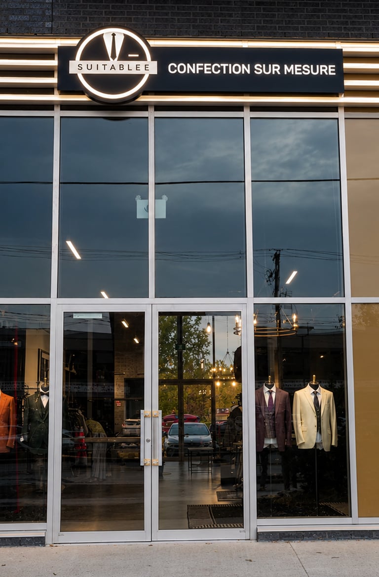 SUITABLEE custom suits Laval showroom