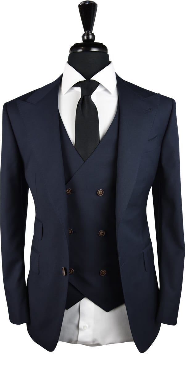 Complet Laine Birdseye Bleu Foncé