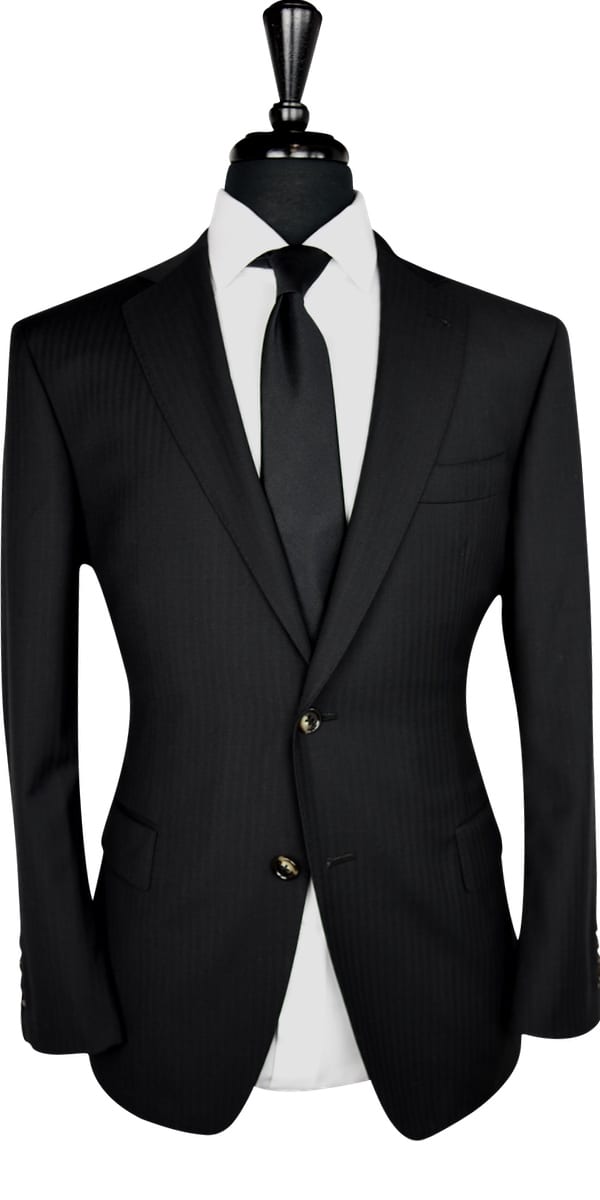 Complet Laine Noire Chevrons