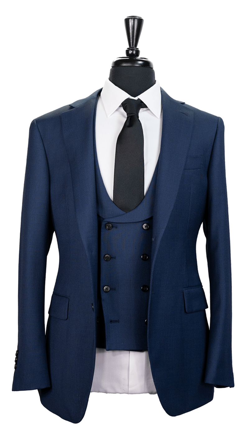 Complet Laine Birdseye Bleu Royal 