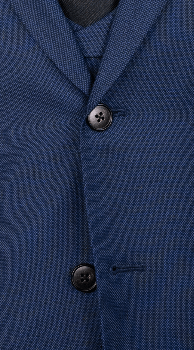 Complet Laine Birdseye Bleu Royal 