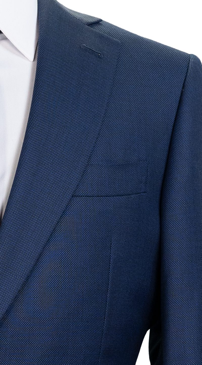 Complet Laine Birdseye Bleu Royal 
