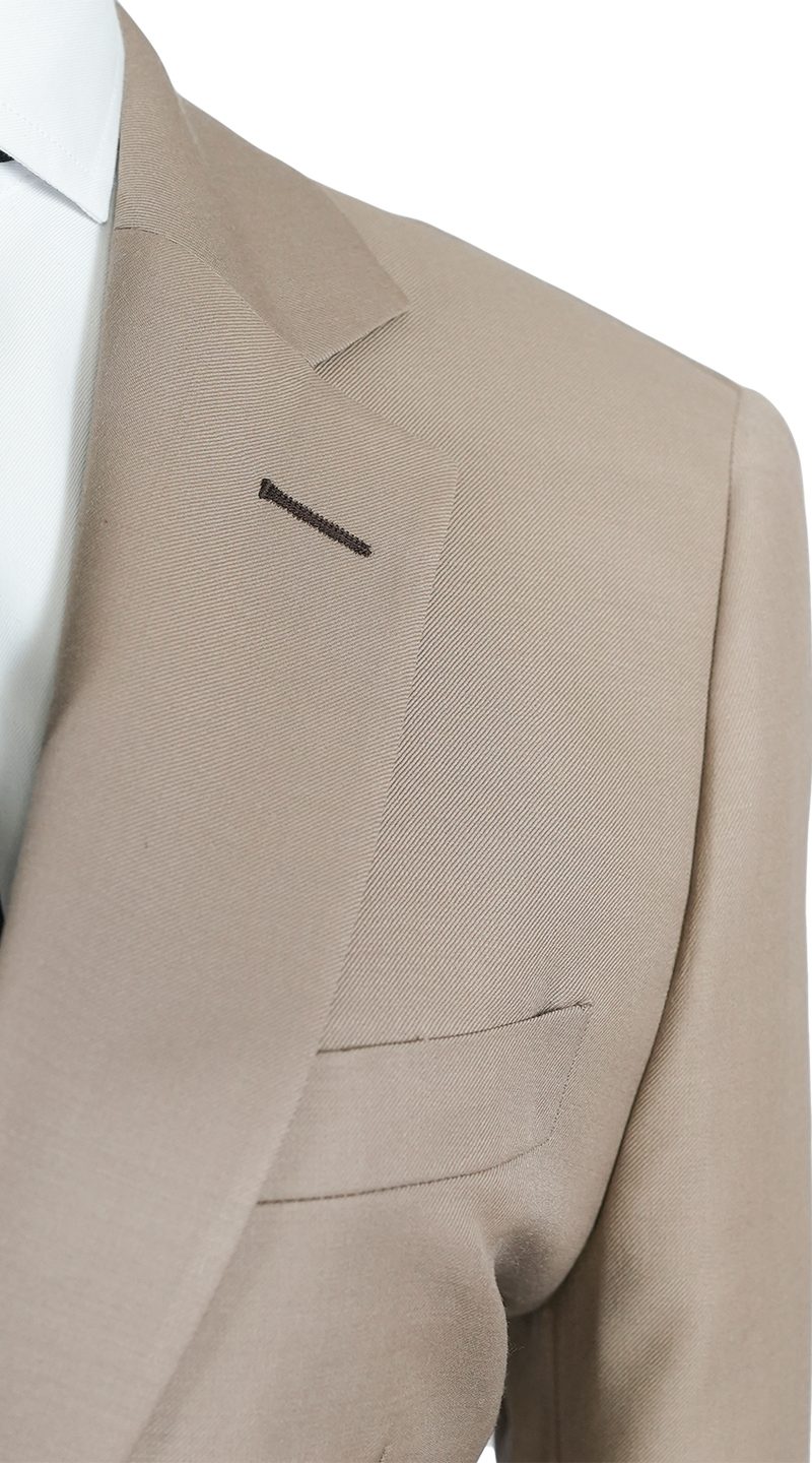Women's Almond Beige Three-Piece Wool Suit 