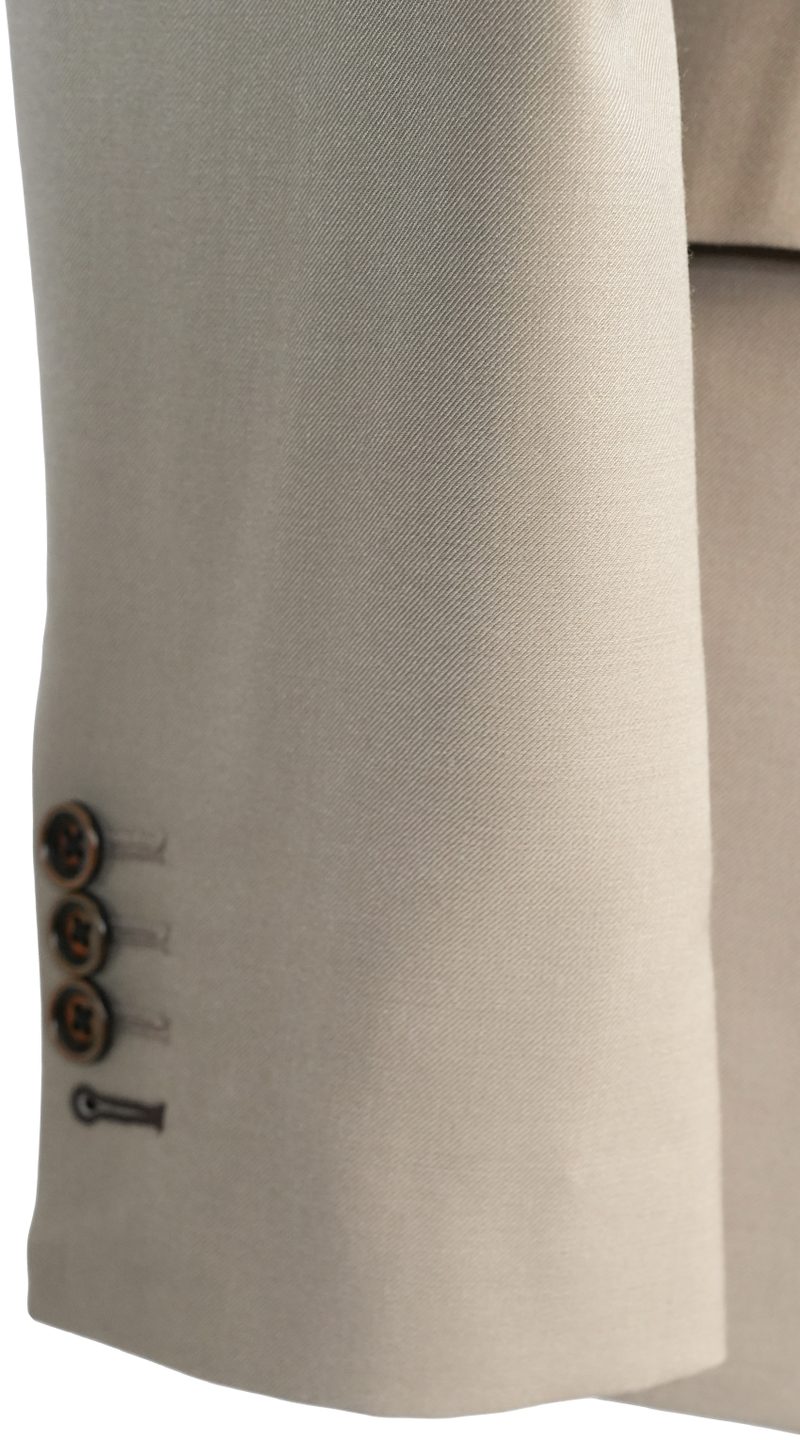 Women's Almond Beige Three-Piece Wool Suit 