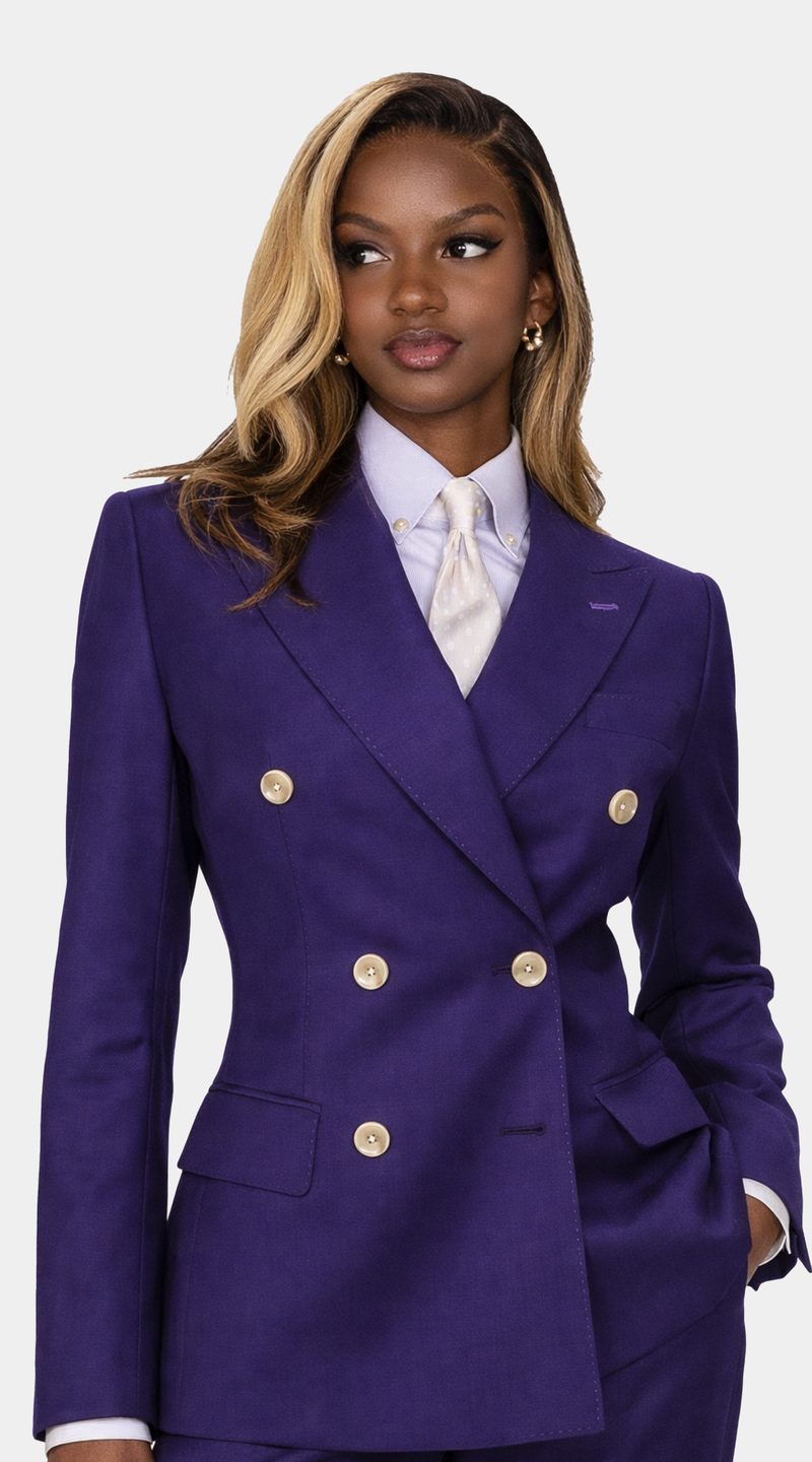 Complet Violet Améthyste Double Boutonnage Femme