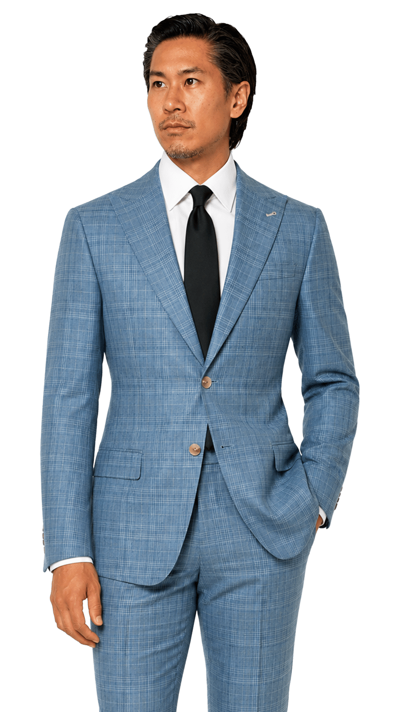 Blue Glen Plaid Wool Suit