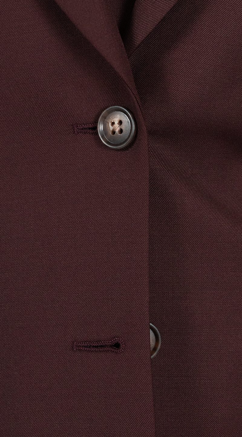Women's Burgundy Wool Three-Piece Suit