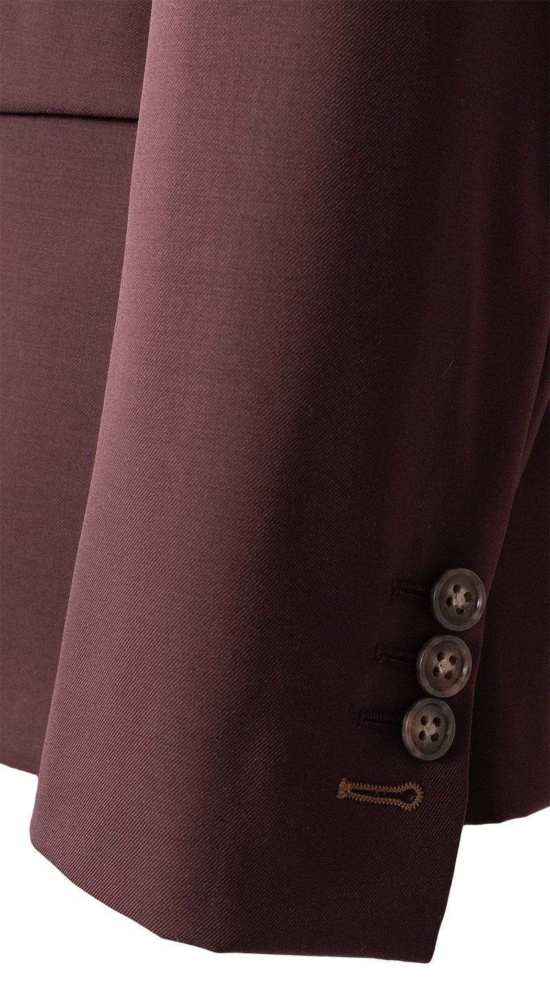 Women's Burgundy Wool Three-Piece Suit