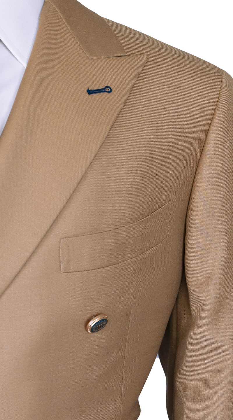 Complet Laine Caramel Double Boutonnage