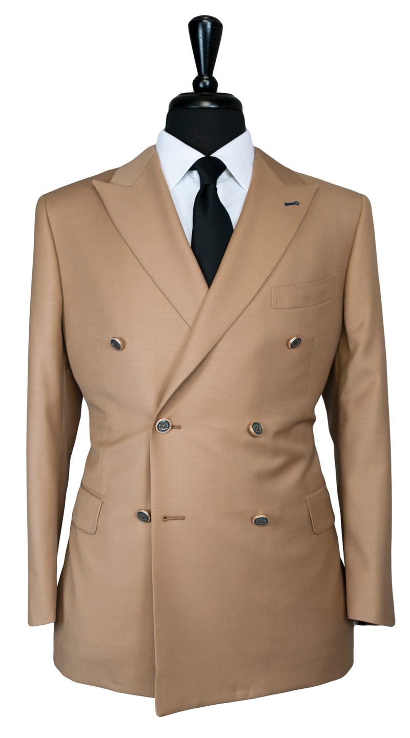 Complet Laine Caramel Double Boutonnage