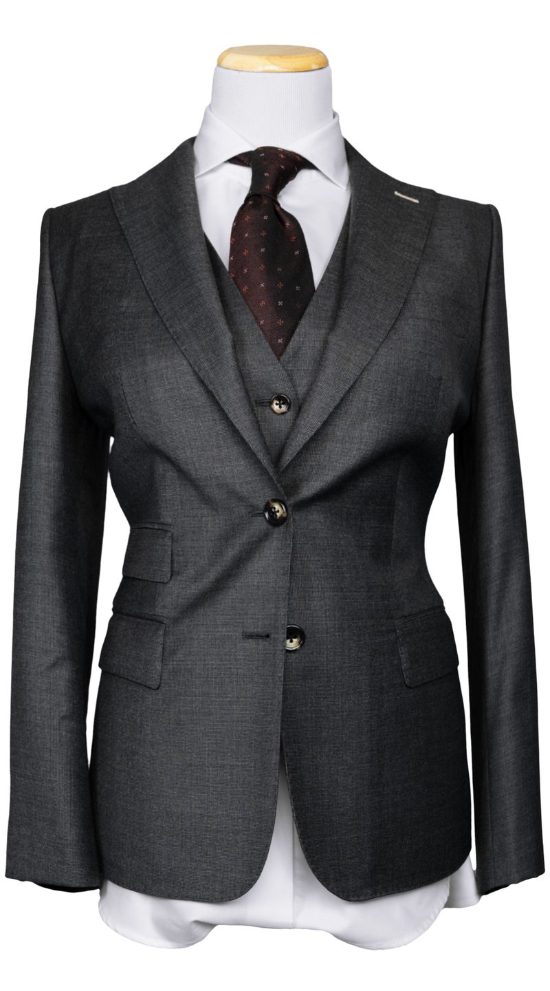 Complet Laine Birdseye Charbon Femme